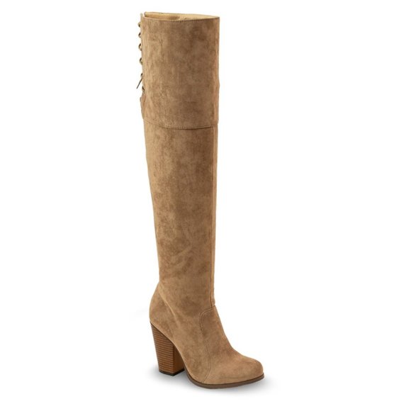 Chase + Chloe Shoes - Chase & Chloe Max-2 Women's Over The Knee Thigh High Suede Chunky Heel B…